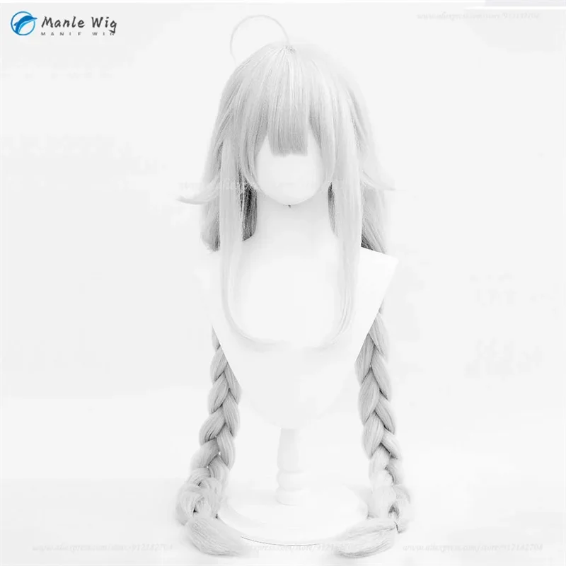 Game  MNF Le Malin Cosplay Wig Malin Gray Twist Braid Cosplay Anime Wigs Heat Resistant Synthetic Wigs In Stock+Wig Cap