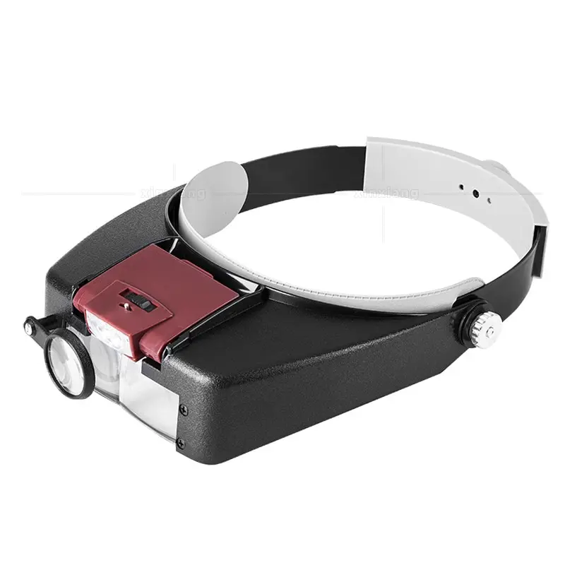10X Headband Glasses Magnifier Adjustable Size LED Magnifier Loupe Glasses For Reading Optivisor Magnifier Illuminated