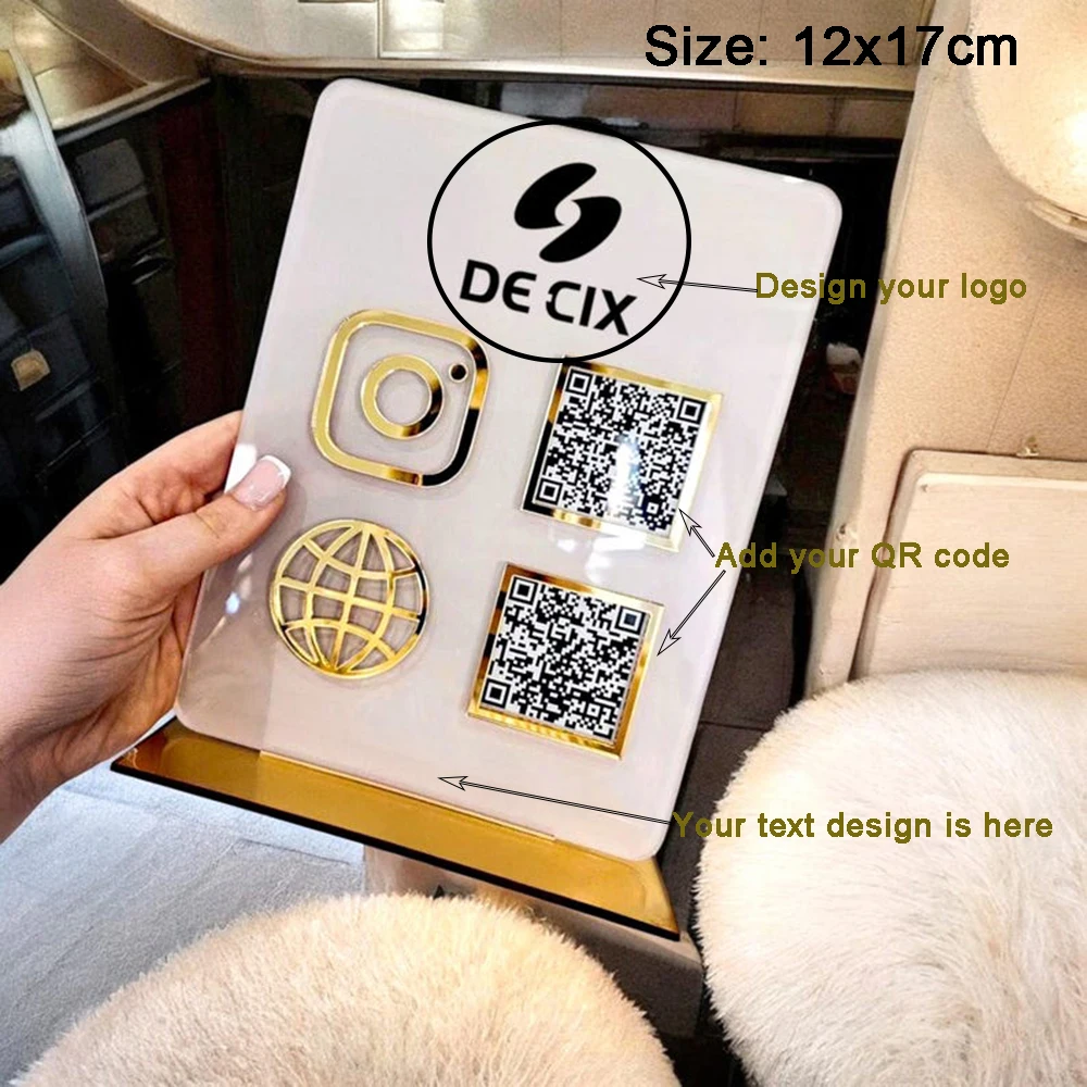 تخصيص شخصي للوحات الأكريليك والشعارات التجارية مع رموز QR متعددة مناسبة للوسائط الاجتماعية والدفع