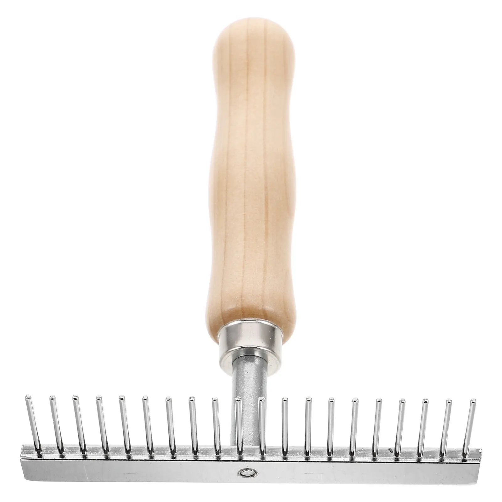 

Расческа-грабли для распутывания шерсти лошадей и собак, инструмент для ухода за скотом, из нержавеющей стали, для удаления подшерстка, с деревянной ручкой