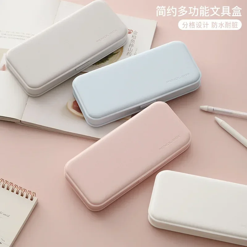 Simple Pencil Case Portable Solid Pencil Box Primary and Secondary School Students Stationery Creative Candy Color Storage Box