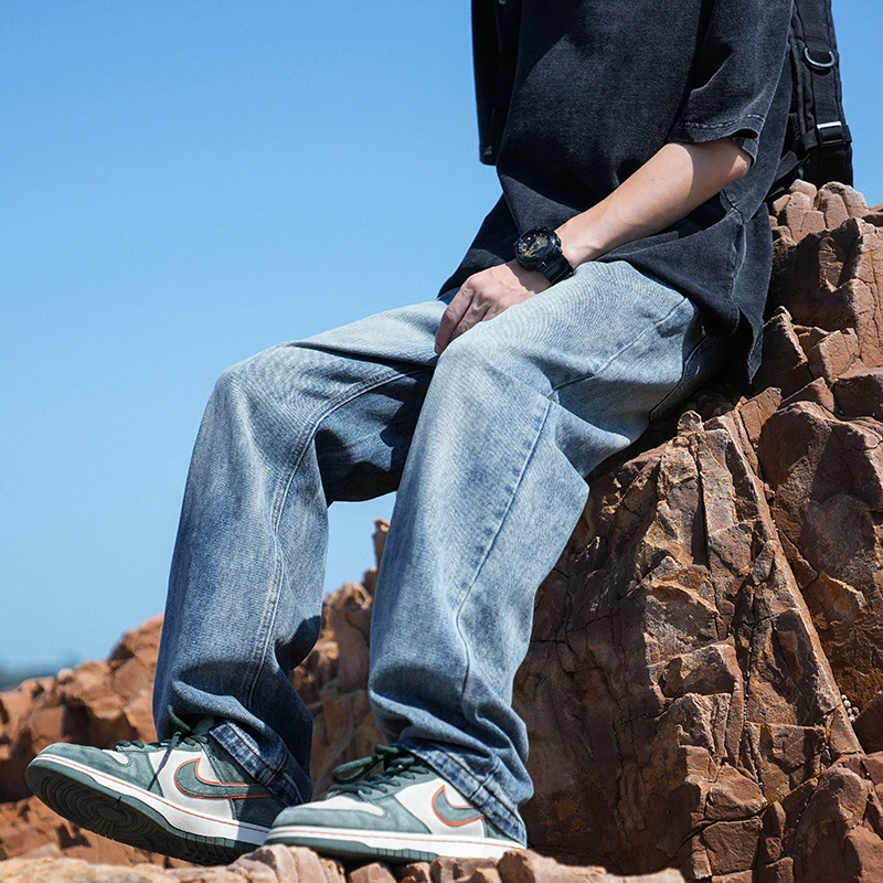 Men's Wide Leg Jeans Autumn And Winter Street Fashion Retro Straight Leg Loose Denim Pants Y2k Harajuku Style Men's Clothing