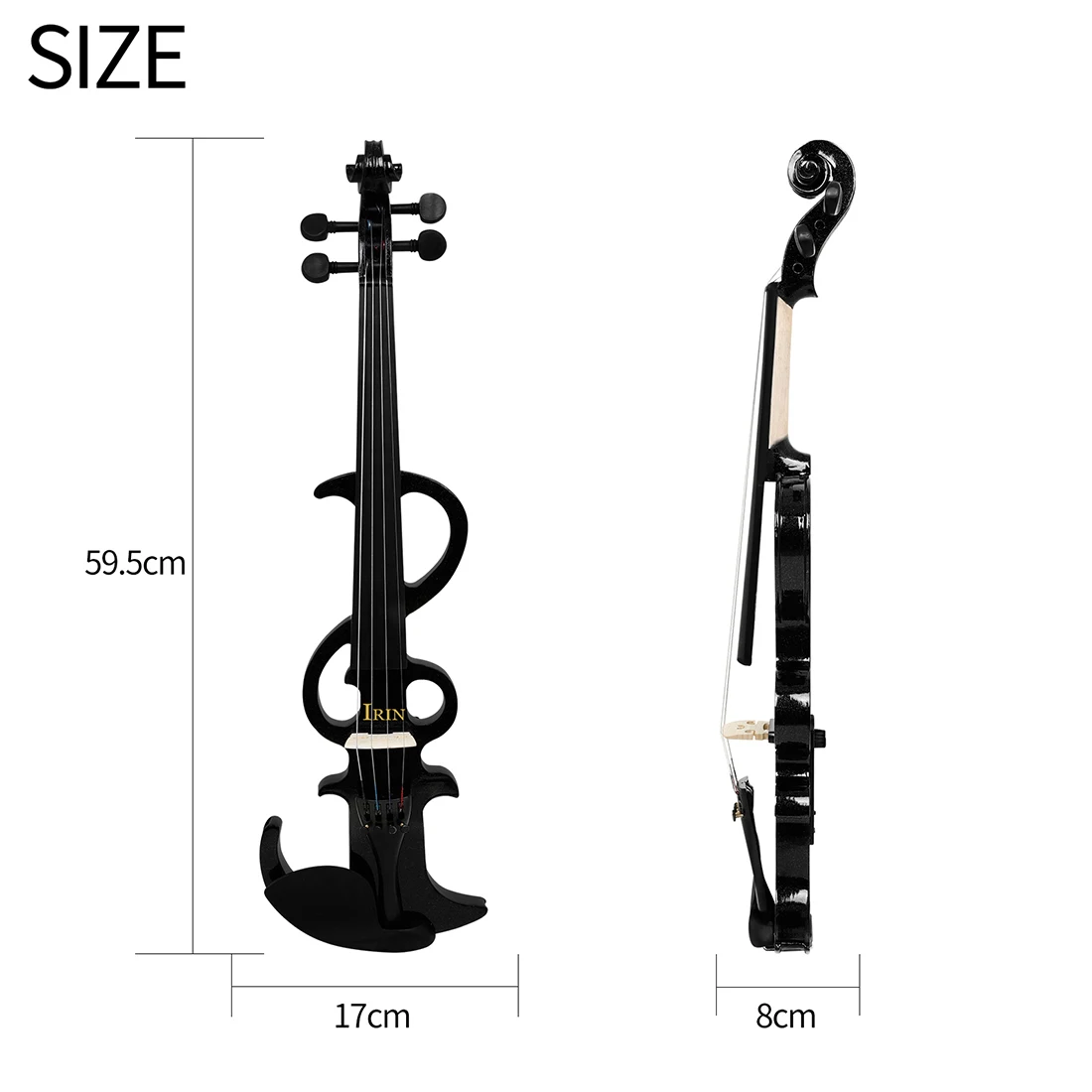 IRIN Electric Violin Right Handed 4/4 Electric Silent Violin Fiddle Accessories W/4/4 Violin Bow & Fiddle Bridge & Violin Case