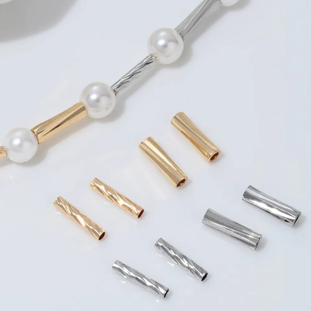 

Медная бусина 14 К золотого цвета, цветок, прямая круглая трубчатая бусина, аксессуары-разделители, браслет с жемчугом и кристаллами, сделай сам, ювелирный материал