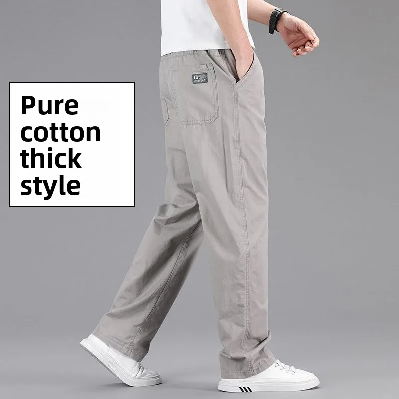 100 % Baumwolle, Outdoor, Arbeitshose, modisch, für Herren, für Reisen, zum Radfahren, für Sport, locker geschnitten, gerade Passform, Freizeithose – Detail 4