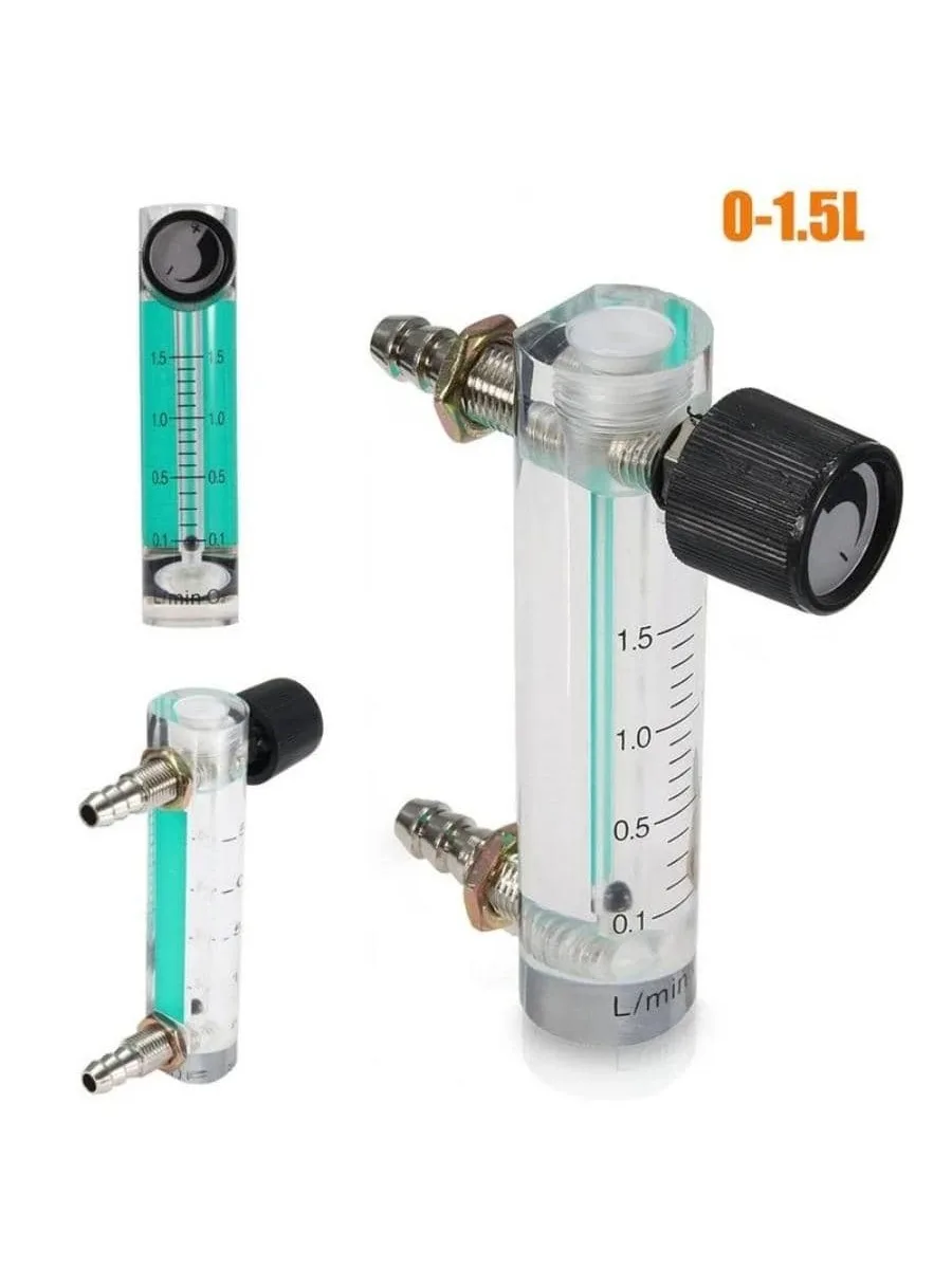 Air Oxygen Gas Flow Meter Flowmeter Caudalimetro Counter Flow Indicator O2 Oxigen Gas Meter Flow Device Switch 0.1-1.5L/min Heig