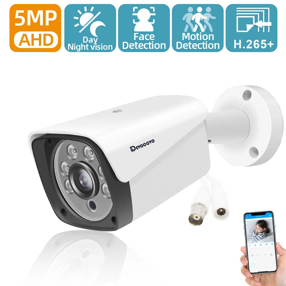 Câmera bullet cctv ahd de 5mp, bnc, 5mp, detecção facial, segurança externa, câmeras de vigilância de vídeo analógicas para sistema ahd dvr xmeye