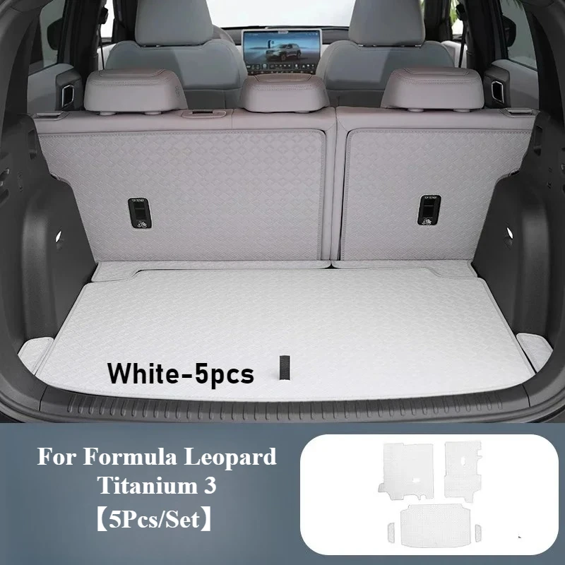 

5Pcs/Set Car Trunk Mats for Formula Leopard Titanium 3 Full Surrounded Leather Cargo Liner Cushion Protector Car Mat Accessories
