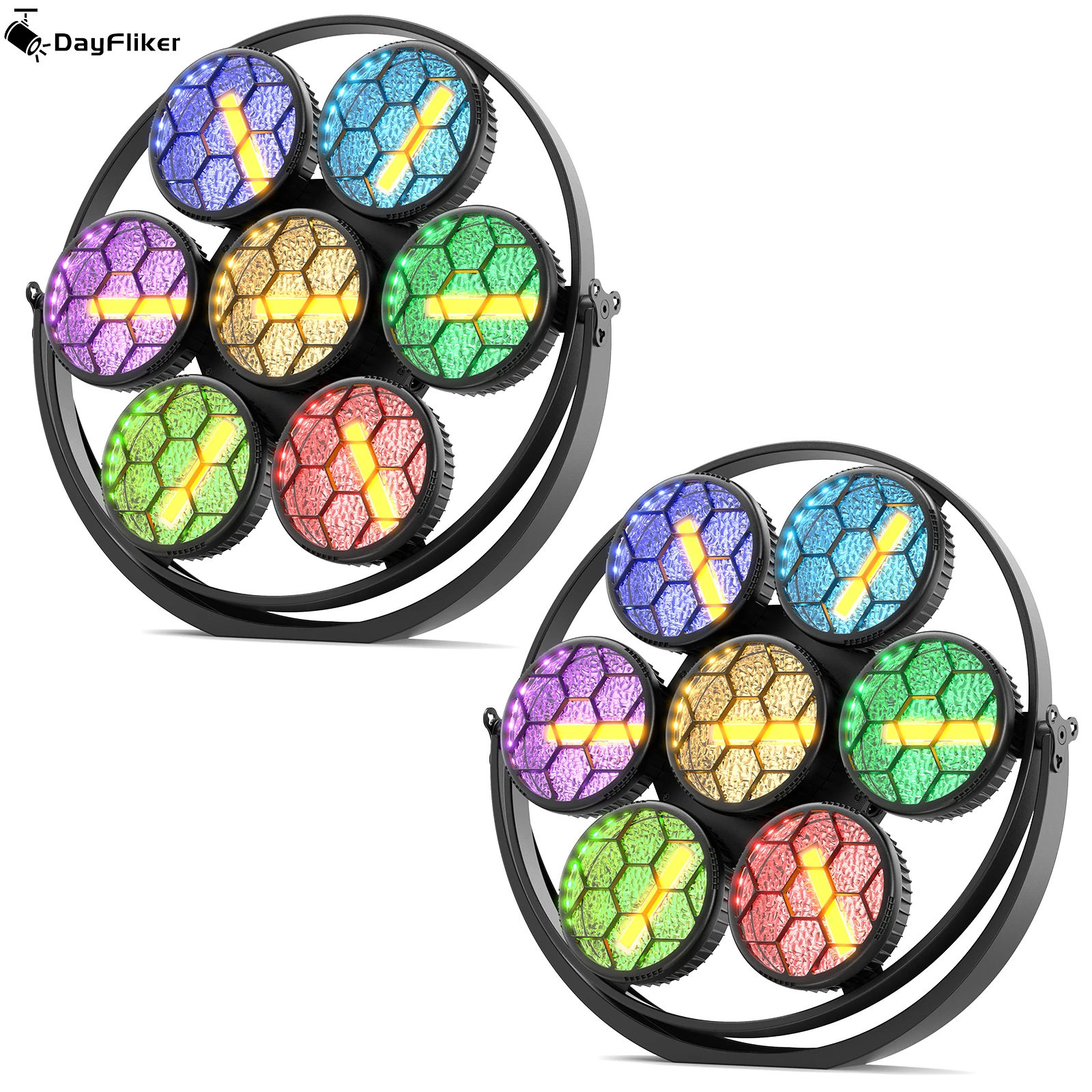 DayFlicker 2 قطعة 350 واط 7-LED COB الخطي خمر ضوء المرحلة ضوء 1-20 هرتز فلاش DMX512 16/37CH لحفلات الزفاف ملهى ليلي الرقص #2