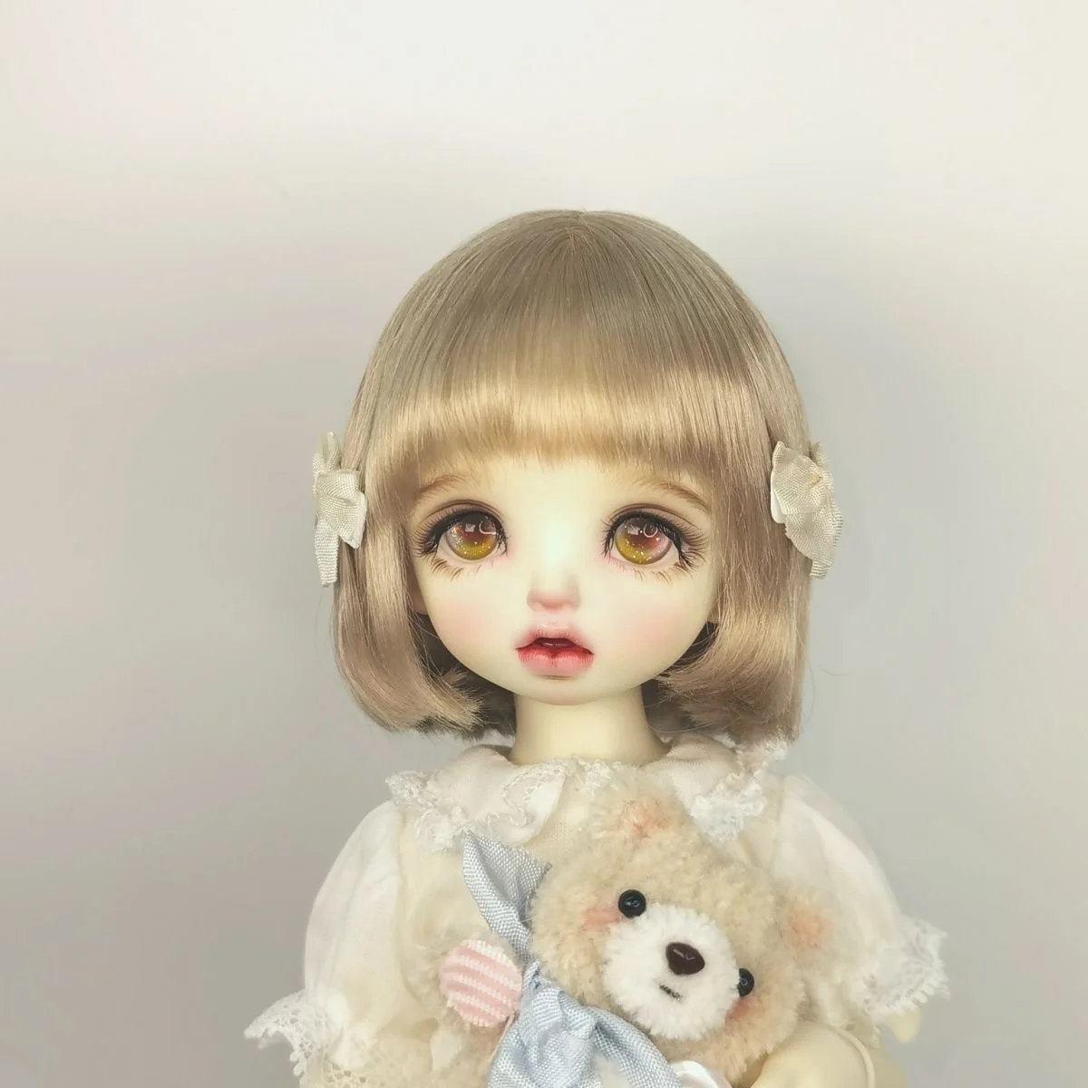 

Hair for doll bangs short hair 1/6 1/4 1/3 BJD mohair wig free shipping