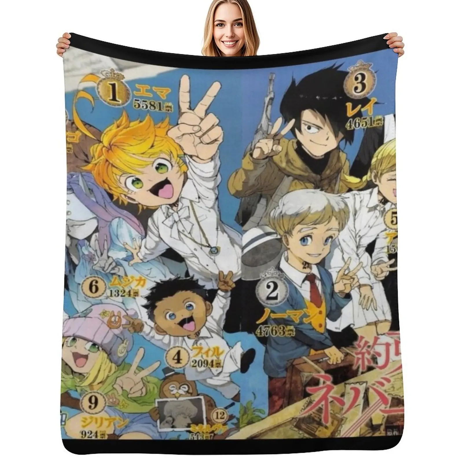 The promised neverland !! Throw Blanket Beautifuls for babies Flannels warm winter sofa bed Blankets