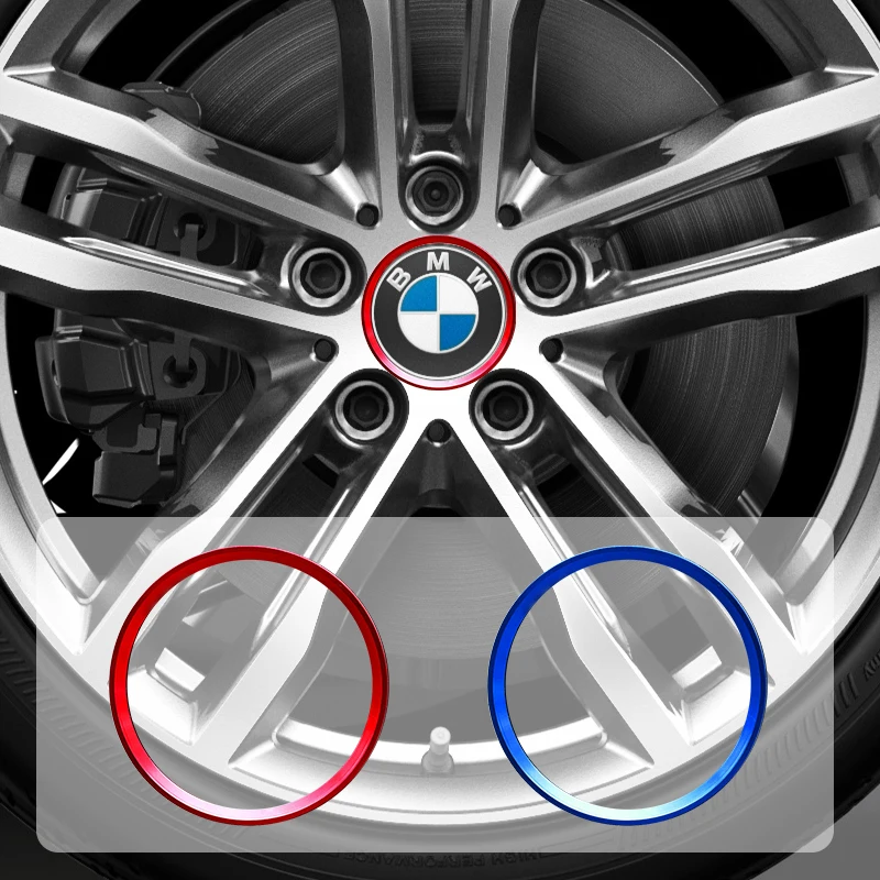 4pcs Car modified wheel hub decorative Circle Colorful aluminum alloy ring sticker for BMW M E90 E91 E92 E93 M3 E60 E61 F10 F07