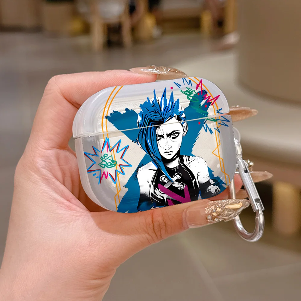 Funda de Silicona Translúcida con Diseño de Graffiti J-JINX para Airpods 4 3 Pro 2 1, Fundas Protectoras para Auriculares Inalámbricos Pro2