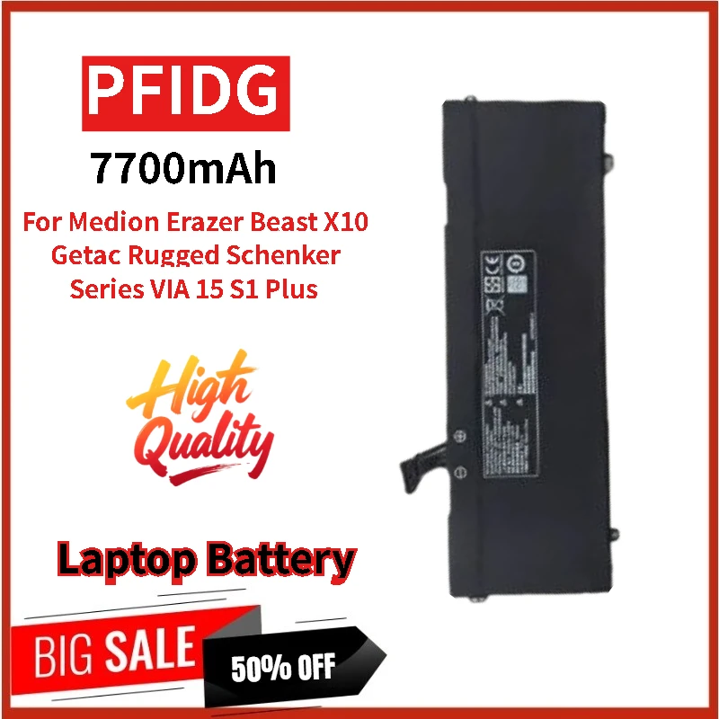 New PFIDG-00-13-3S2P-0 Replacement Laptop Battery 11.55V 7700mAh For Erazer Beast X10 Medion Getac Rugged Schenker Series
