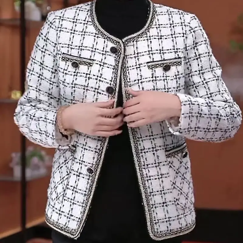 

Faionable ort Quilted Jaet Ele Mommy Autumn Wear New Sle Small Fraance Sle Coat for Middle-Aged And ly W...