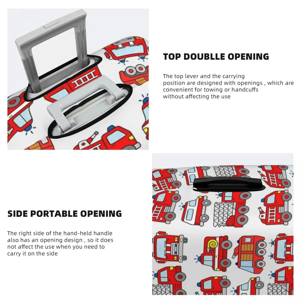 消防車消防車車両救急車スーツケースカバー保護弾性旅行荷物プロテクターカバー 18-32 インチ用