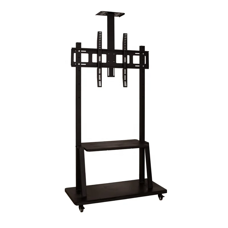 V-STAR High Quality Floor Wheels Mobile Metal LCD TV Cart TV Mount Stands  for 42 to 100 Inch