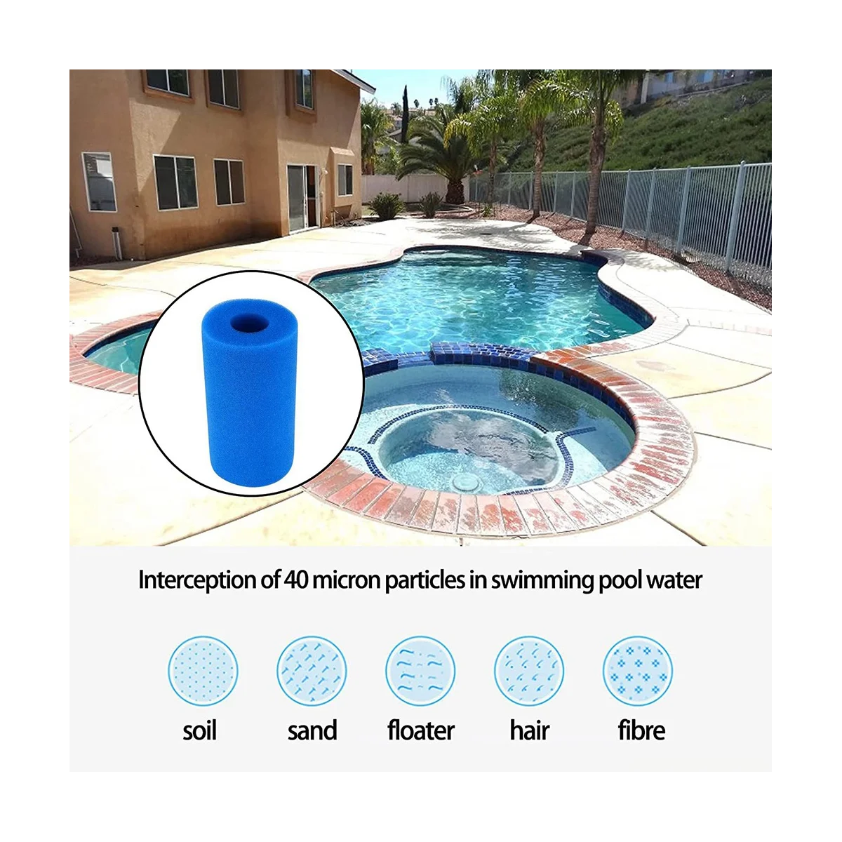 10 pezzi di spugna filtrante in schiuma per Intex tipo A accessori per filtri per acquari per piscine lavabili riutilizzabili