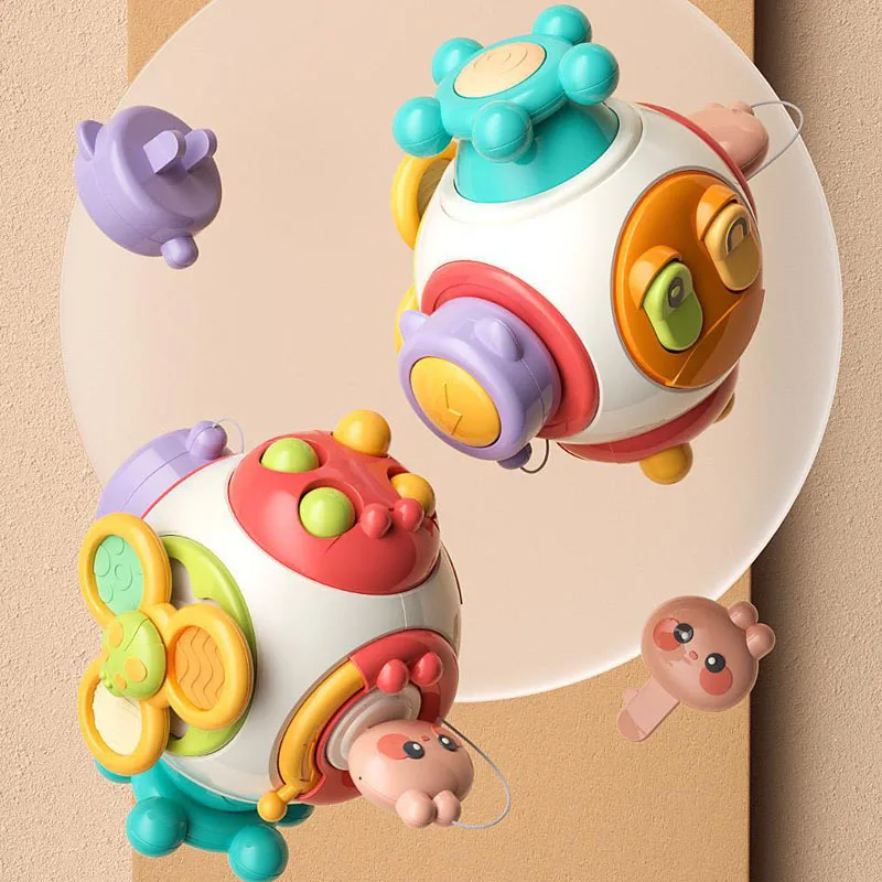 Puzzle pour bébé, jouets d'éducation précoce, balle occupée multifonctionnelle pour l'entraînement du bébé Montessori, balle de préhension à la main