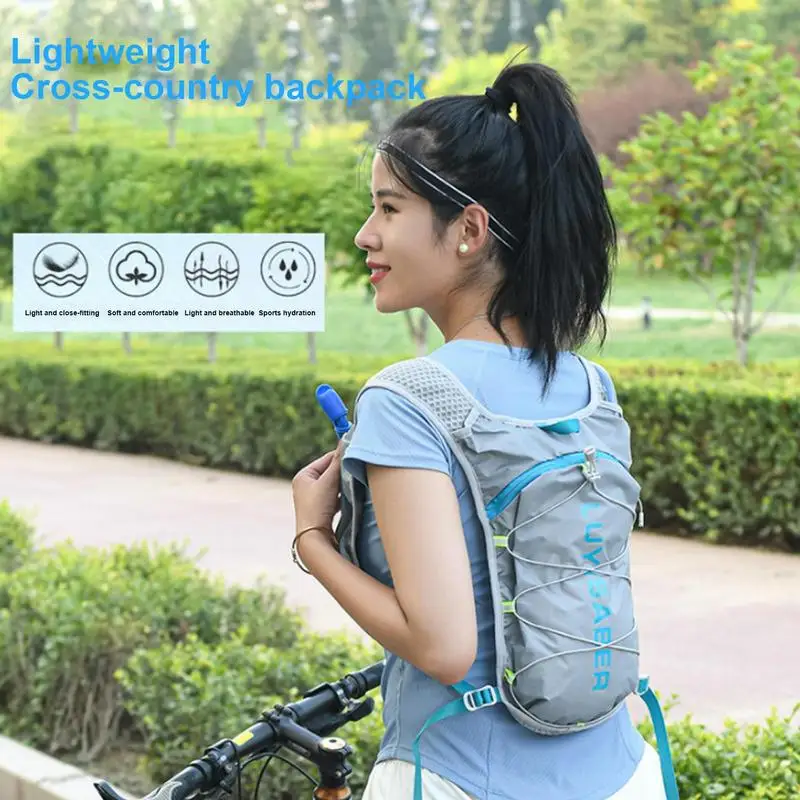 Running Hydration Pack Hiking Backpack With 1.5L Hydration Bladder Reflective Ultralight Running Backpack With Adjustable