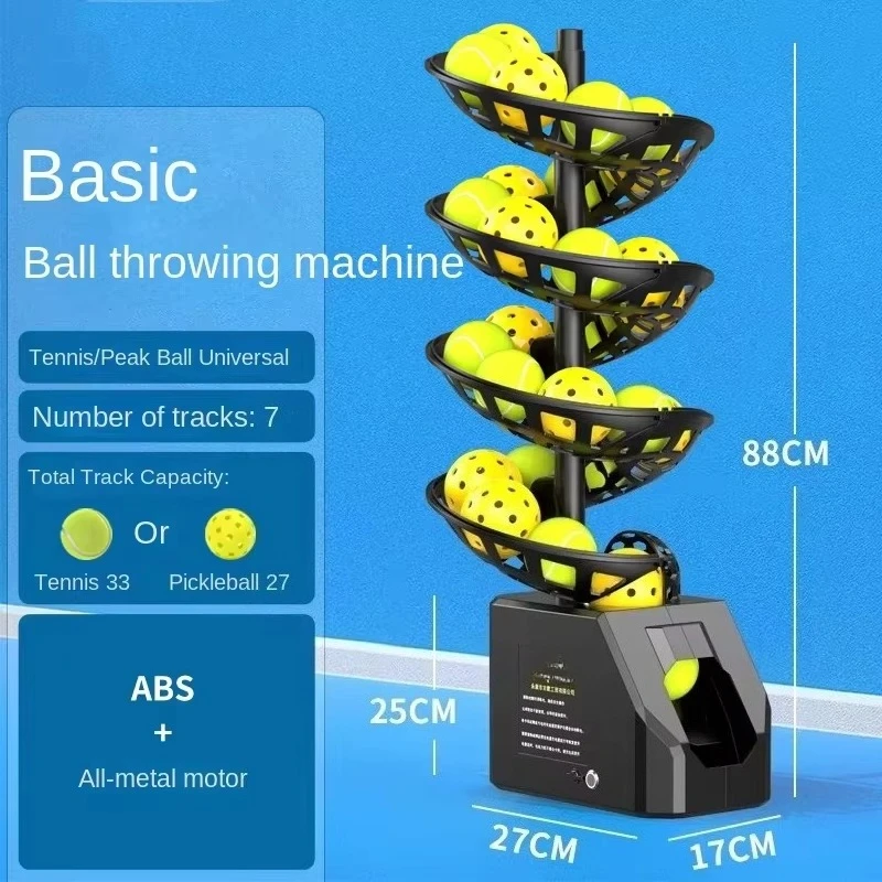 Portable ABS Indoor Universal Tennis Trainer With 33-ball Automatic Launcher For Training And Entertainment