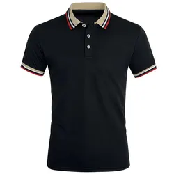 Heren Zomer Solid Casual Kantoor Ademend Katoen Poloshirt Mode Merk Mannelijke Zaken Hoge Kwaliteit Gestreepte Top Korte Mouwen