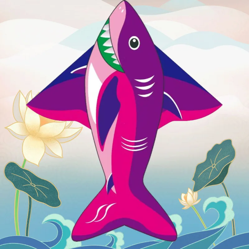 凧草原凧風を飛ばす子供大人大型イルカ凧ストリングなしギンガムアウトドア楽しいスポーツおもちゃ 1.6 メートル