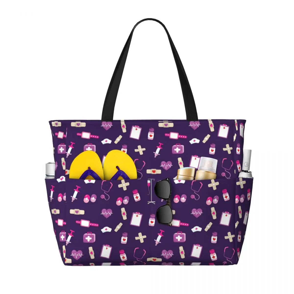 bolsa-de-praia-grande-para-enfermeiras-com-estampa-medica-hospitalar-bolsa-esportiva-para-academia-e-yoga-bolsa-de-viagem-feminina-bolsa-fitness