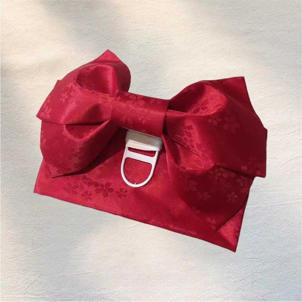 ثوب الكيمونو الياباني القوس حزام البشكير أوبي حزام الخصر Cummerbund للسيدات، أحمر، حزام 1.4 م × 17 سم #2