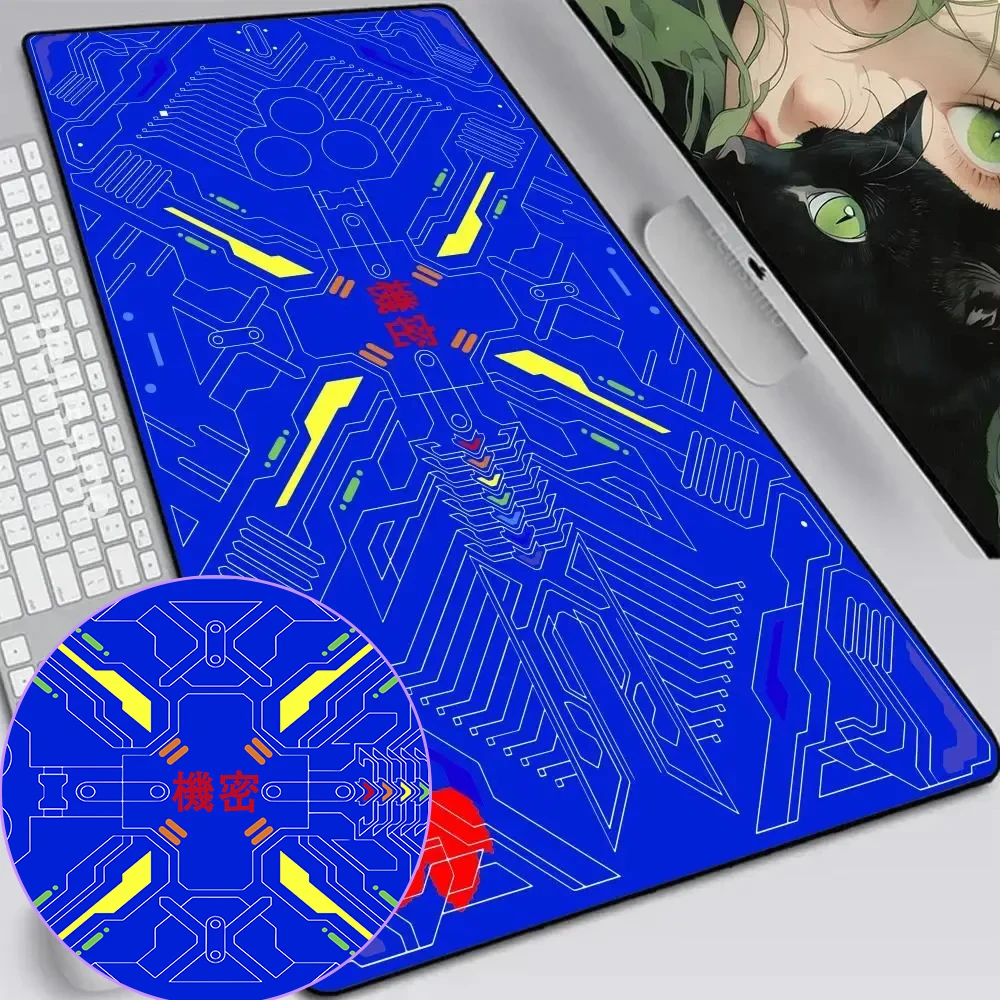 Imagem -02 - E-evangelion Borracha Mousepad Mat Anime Japonês Desk Pad Playmat Mouse Pads Superfície do Jogo Deskmat Manga Acessórios xl