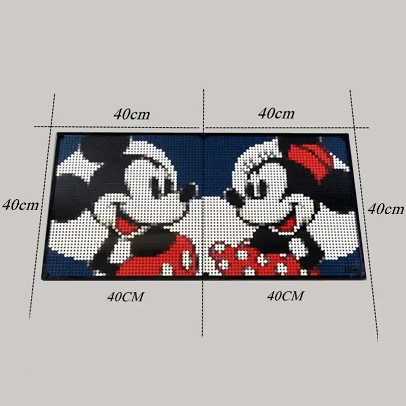 Mickey Wall Decor Avatar Minnie Mouse Pixel Art Mosaic Painting Model Building Block Brick Gift Kid Toys