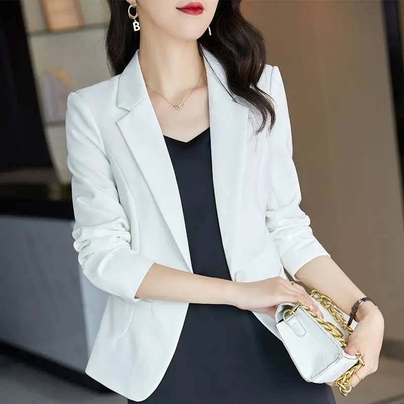 Abbigliamento donna Trend 2025 Blazer Donna Vita leggera chiusa Doppio strato Stile ampio Oro Premium Protezione solare a tre bottoni