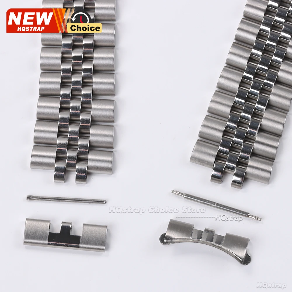 2 Buah Konektor Baja Tahan Karat Ujung Melengkung Antarmuka Datar 18Mm 19Mm 20Mm 22Mm untuk Alat Perbaikan Jam Tangan Jubilee untuk Seiko SKX009/007