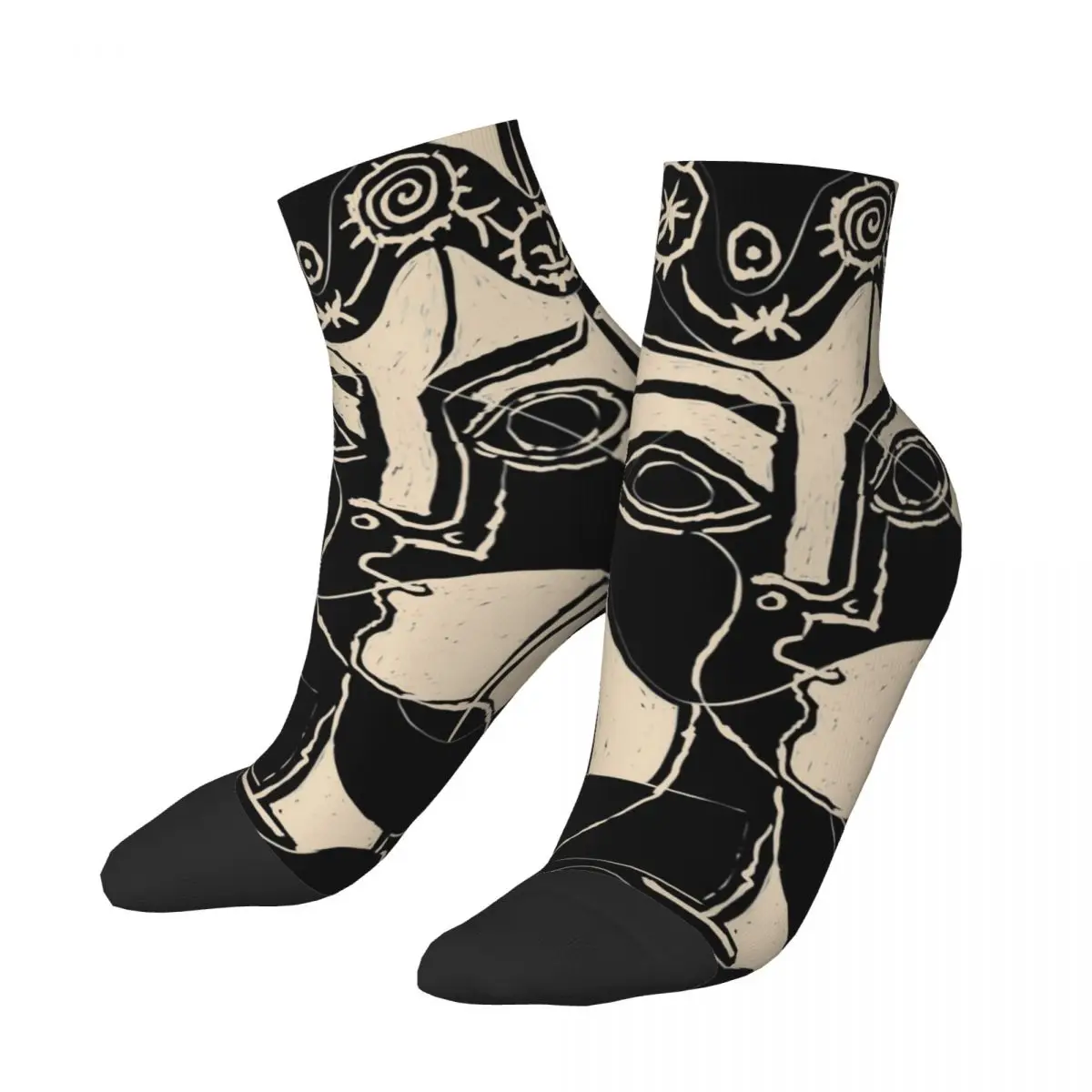 Novelty Printing Woman's Head Socks for Men Women Stretch Summer Autumn Winter Pablo Picasso Crew Socks