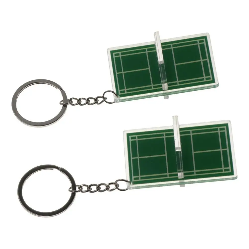 Acrylic Badminton Acrylic Keychain Mini Three-dimensional Badminton Playground Keyring Two-sided Table Tennis