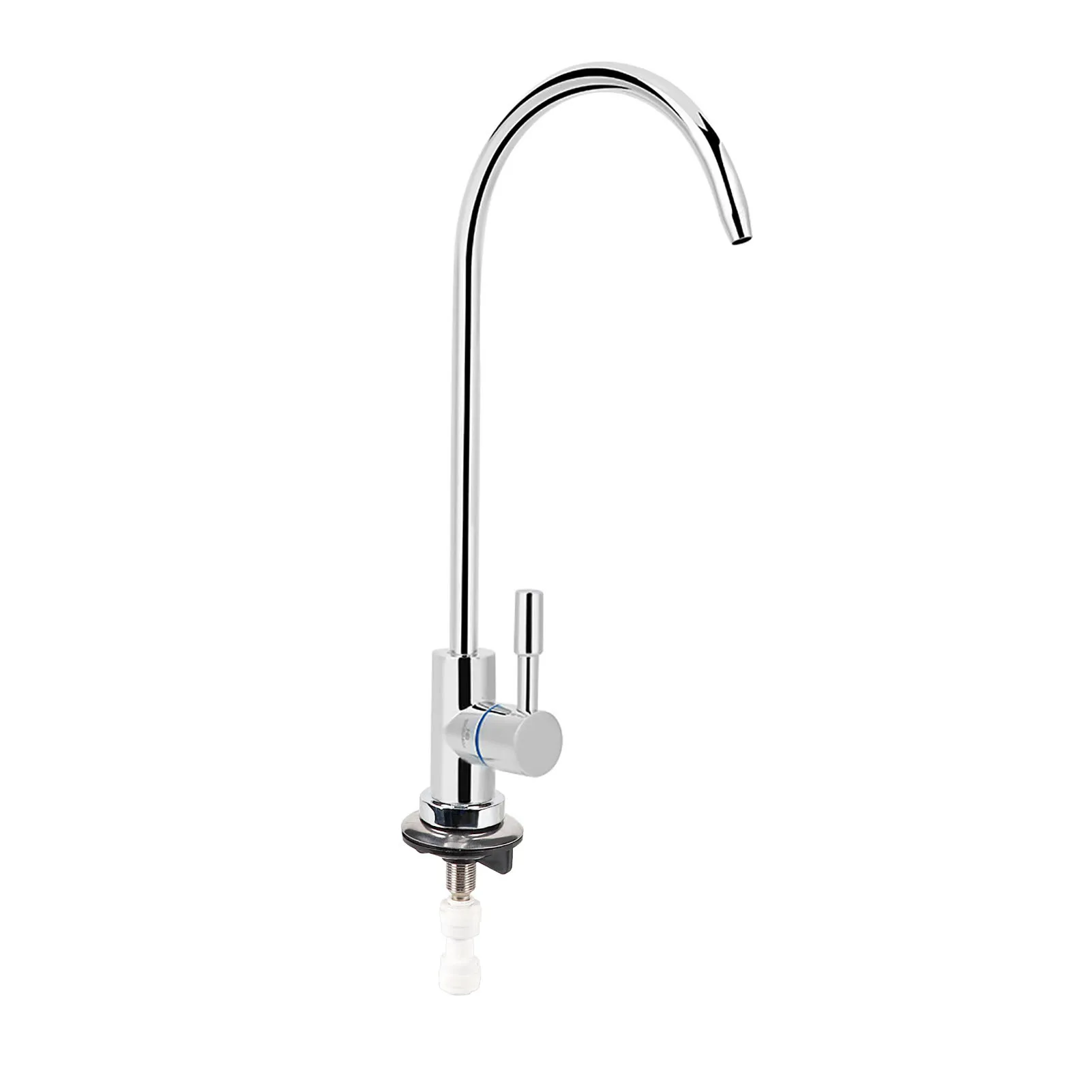 Filter Faucet 360 Degree Rotating Drinking Water Faucet Rust  Chrome Finishing 304 Stainless Steel for 1/4in Tube for Home