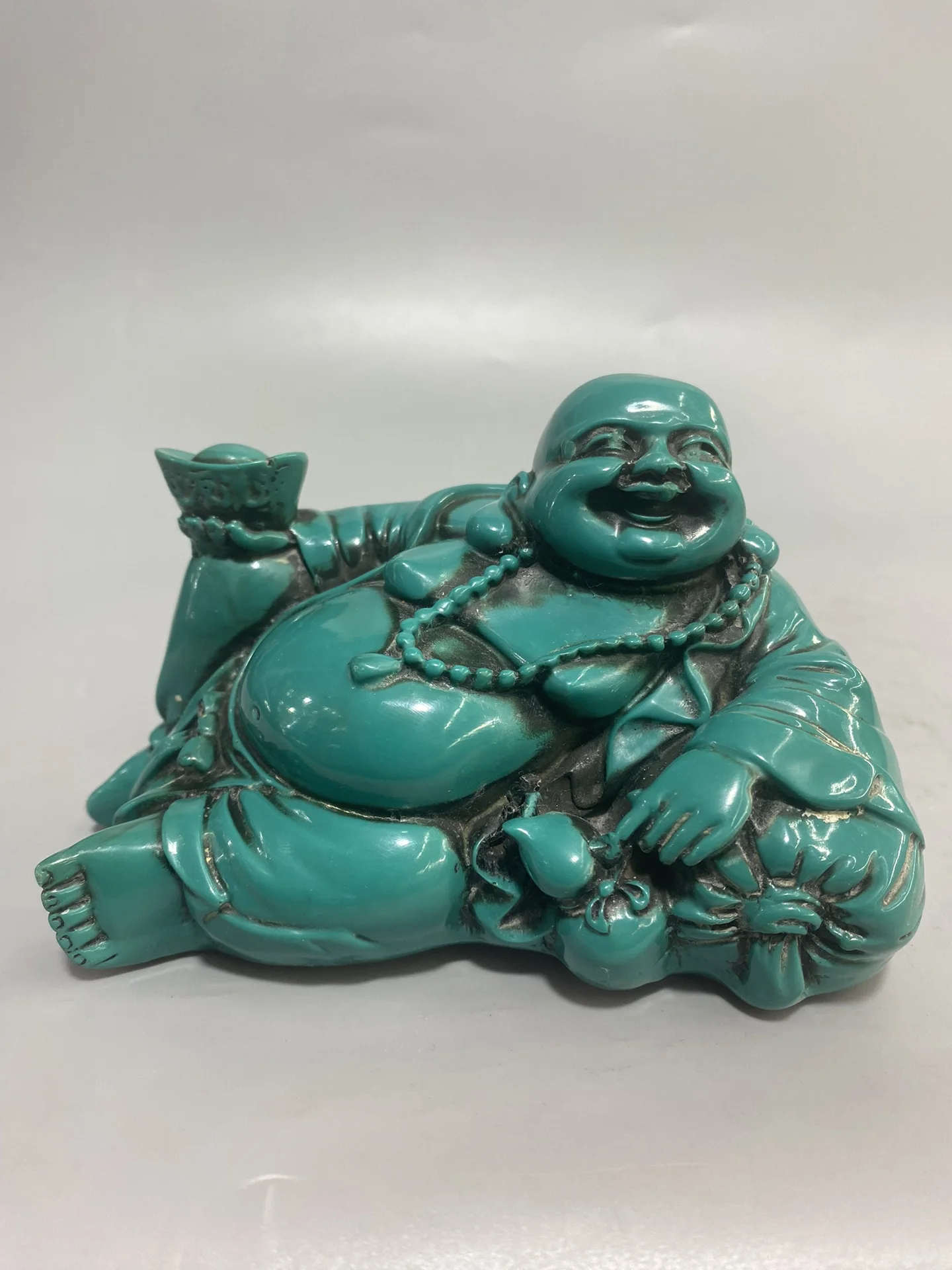 

Classic and Exquisite Collection of Home Furnishings, Turquoise Maitreya Buddha Decoration Home Living Room Office