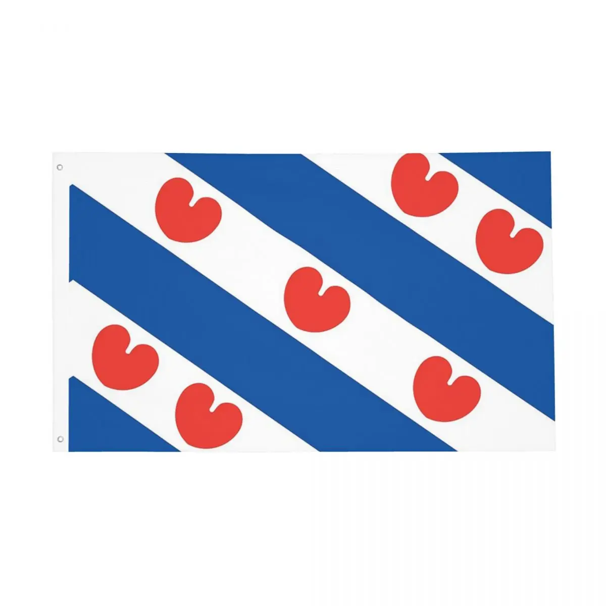 فريسلاند العلم العلم مزدوجة الوجهين داخلي في الهواء الطلق راية هولندا الهولندية 2 الحلقات غرفة المنزل النوم جدار ديكور