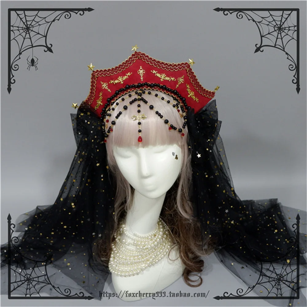 Coiffe élisabéthaine médiévale, couronne d'Anne Boleyn Tudor, pièce de sauna, bande de sauna, accessoires Lolita français avec maille, Renaissance