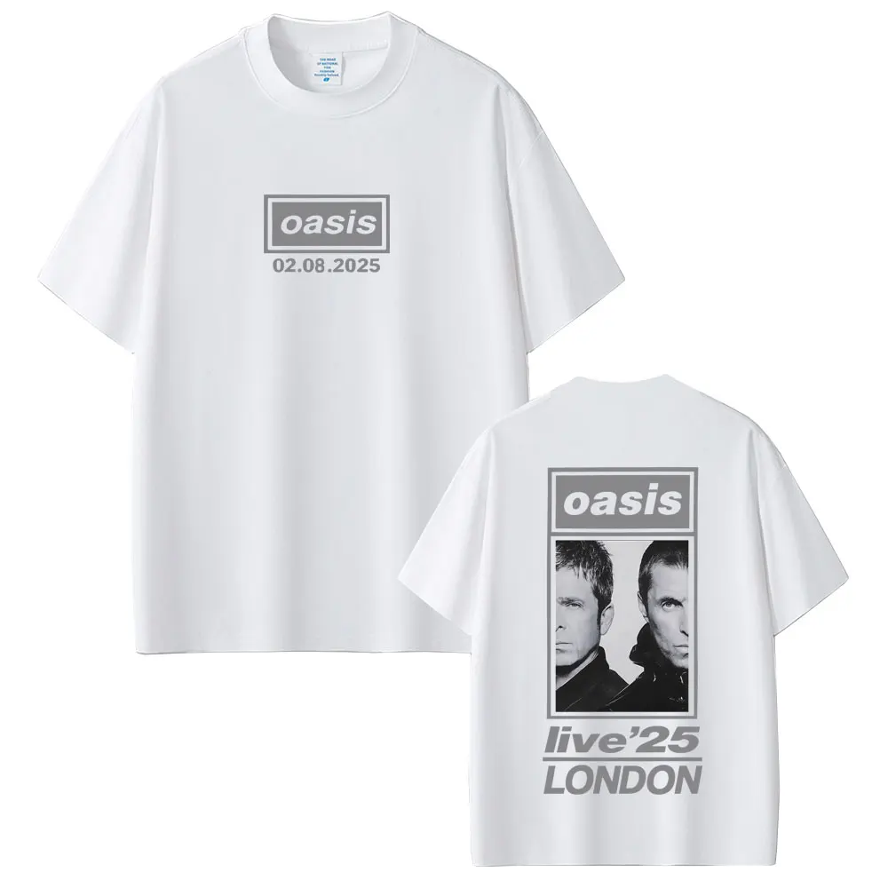 الشهيرة روك باند O-واحة لايف 25 جولة تي شيرت الرجال النساء القوطية خمر المتضخم تي شيرت المرأة عالية الجودة تي شيرتات قطن بلايز #2