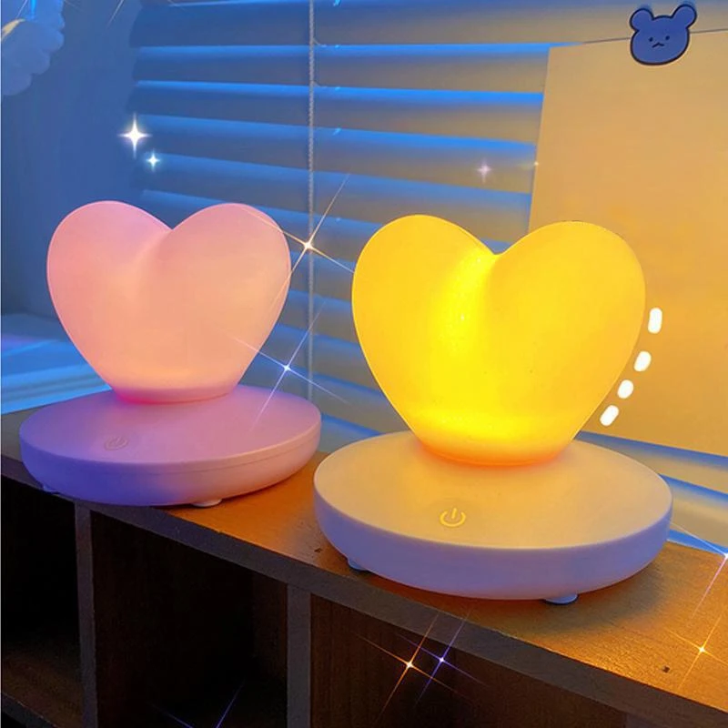 

LED Touch Control Table Lamp Romantic Love Heart Shape Decoration Light for women girl Bedroom Bedside Table Lamp