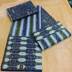 KENTE 4 + 2YARD 2024 Nieuwste Ontwerp 6 Yards/lot Afrikaanse Stof Goud Poeder Ankara 100% Katoen Stof voor Naaien Wax Print Stof 10 penjualan terbaik kain kente afrika - №