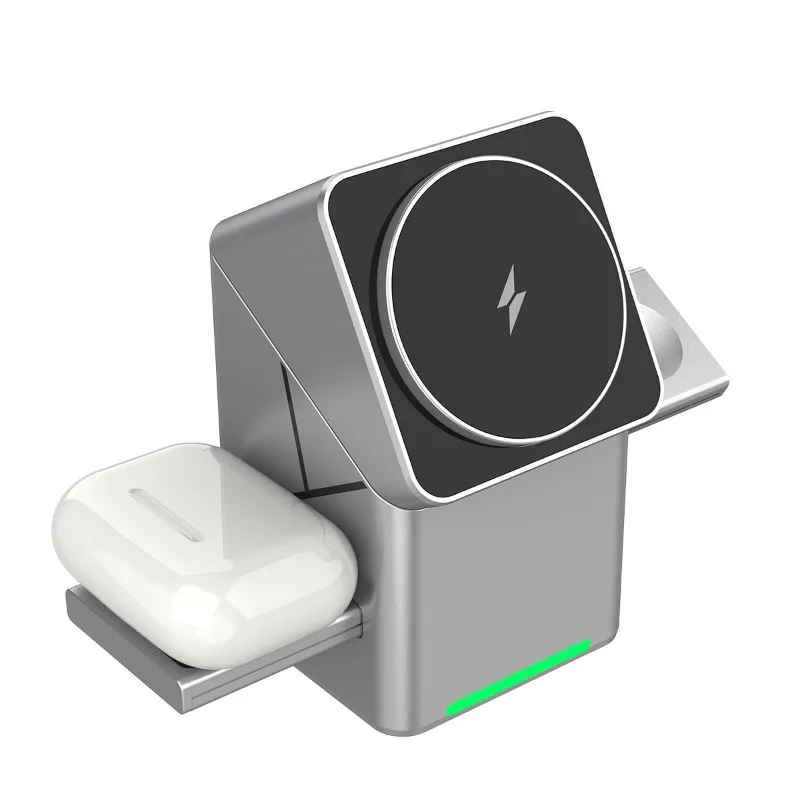 Rotating Rubik's Cube 3-in-1 magnetic wireless charger is suitable for mobile phones and watches