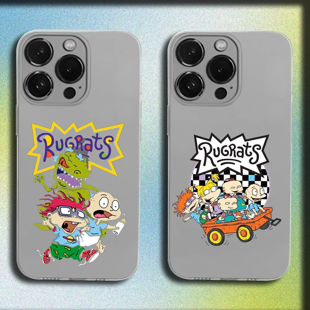 

Cartoon R-Rugrats Chuckie Angelica Phone Case For iPhone 16,15,14,13,12,11 Plus,Pro,Max,XR,XS,Plus,E,Mini Transparent Soft Cover