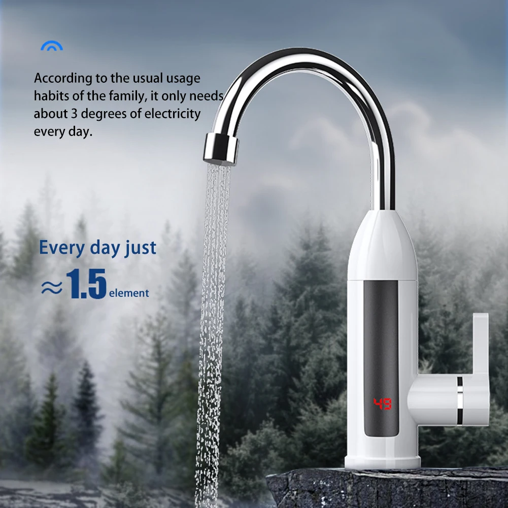 

3000W Tankless Heating Faucet LCD Display Electric Hot Water Heater Faucet Instant Electric Water Tap for Kitchen Sink