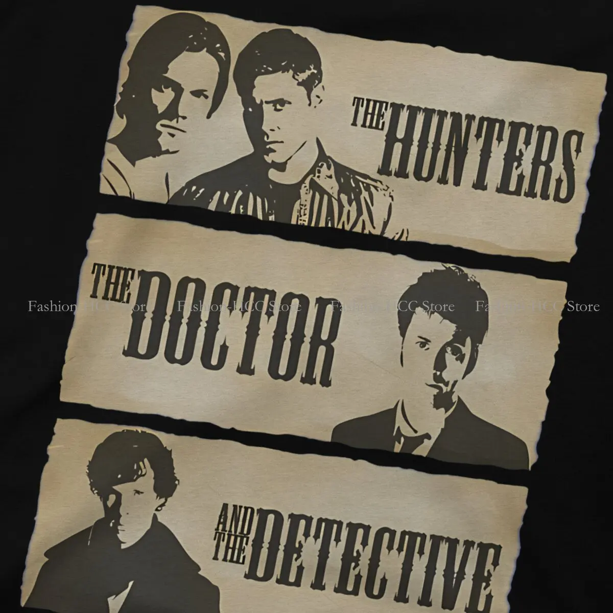 Dean Winchester Supernatural 100% Cotton TShirts The Hunters The Doctor And The Detective Print Homme T Shirt New Trend