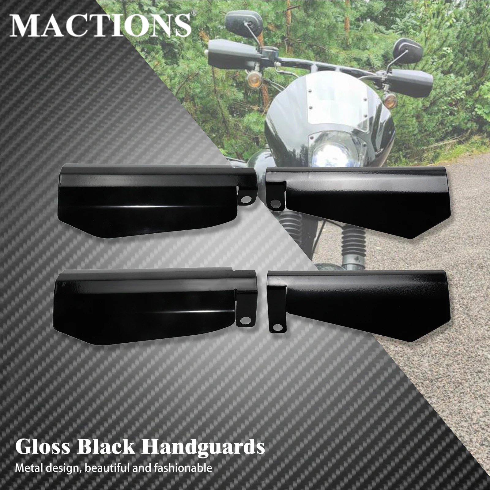 

2xMotorcycle Gloss Black Hand Guard Wind Falling Protection Cover Handguards For Harley Dyna Baggers FXRs Sportster XL1200 883