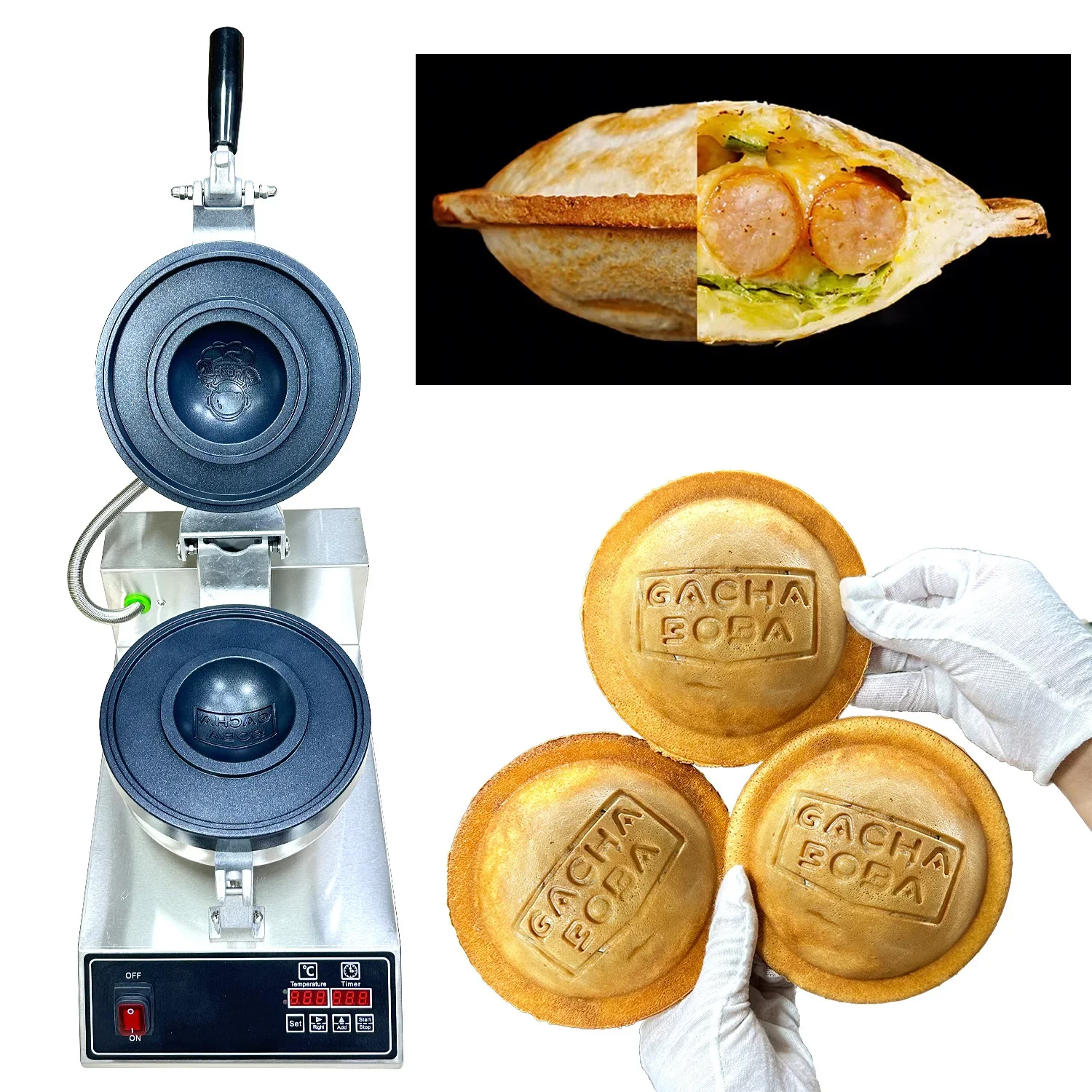 

Customized Mold Hamburger Press Maker Personal logo ufo Bread Sealed Burger Machine with CE