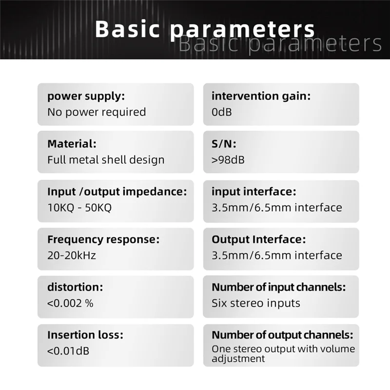 B68C Audio Switcher – 6-Wege 3,5/6,35 mm Stereo-Audio-Switch – Signalquelle Switcher Selector Splitter Box mit Line Controller