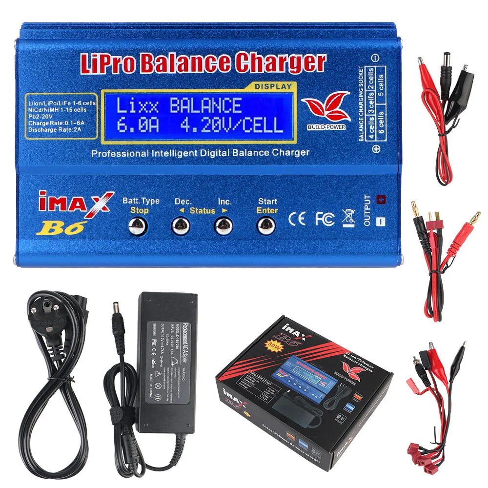 Fast Charging Storaging Imax B6 80W Li-ion Polymer Balance Charger DC 10-20V 6A Intelligent Battery Discharger